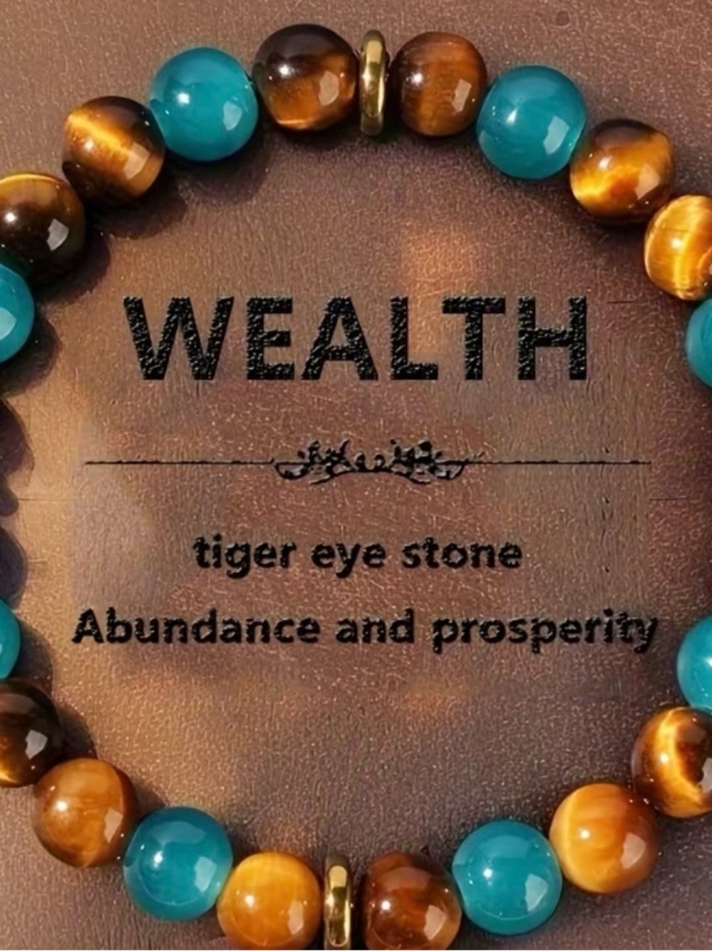 Tiger Eye and Turquoise Beaded Wealth Bracelet